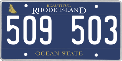 RI license plate 509503