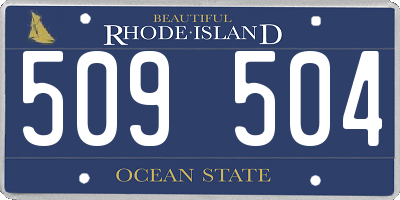 RI license plate 509504