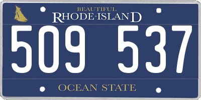 RI license plate 509537