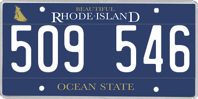 RI license plate 509546