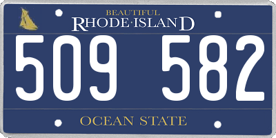 RI license plate 509582