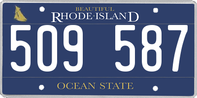 RI license plate 509587