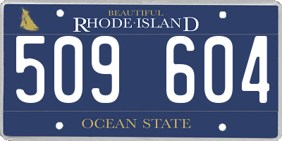 RI license plate 509604