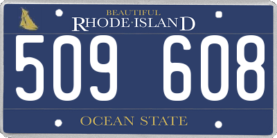 RI license plate 509608