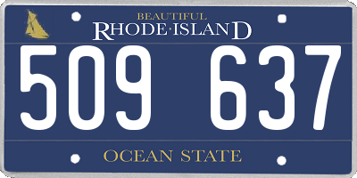 RI license plate 509637