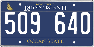 RI license plate 509640