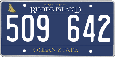 RI license plate 509642