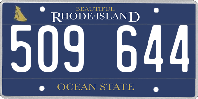 RI license plate 509644