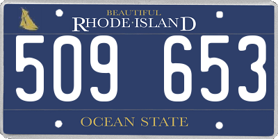 RI license plate 509653