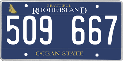 RI license plate 509667