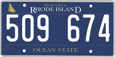 RI license plate 509674