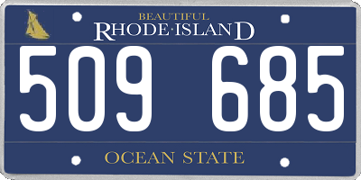 RI license plate 509685