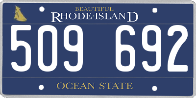 RI license plate 509692