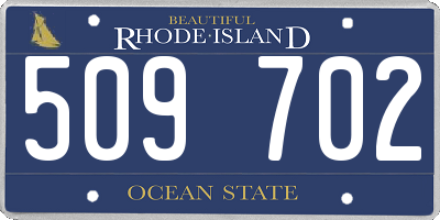 RI license plate 509702