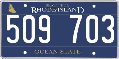 RI license plate 509703