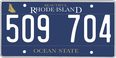 RI license plate 509704