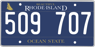 RI license plate 509707