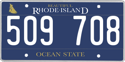 RI license plate 509708