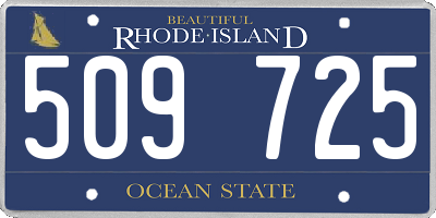 RI license plate 509725