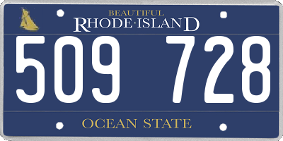 RI license plate 509728