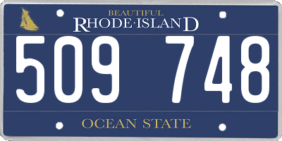 RI license plate 509748