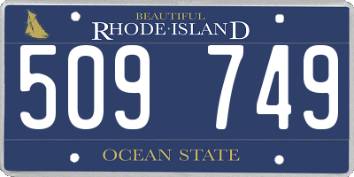 RI license plate 509749