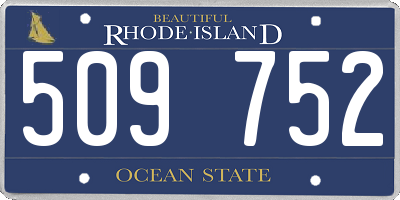 RI license plate 509752