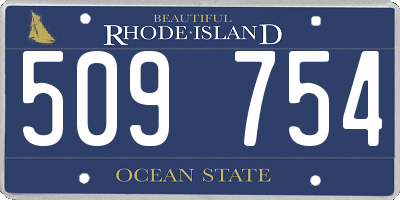 RI license plate 509754