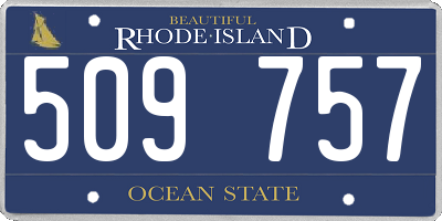 RI license plate 509757