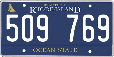 RI license plate 509769