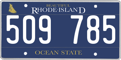 RI license plate 509785