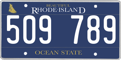 RI license plate 509789