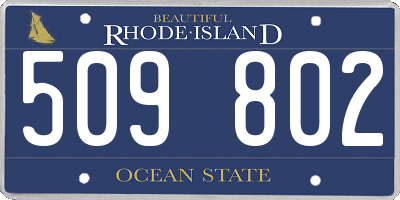 RI license plate 509802