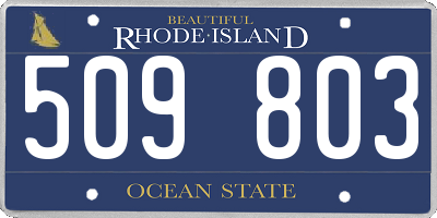 RI license plate 509803