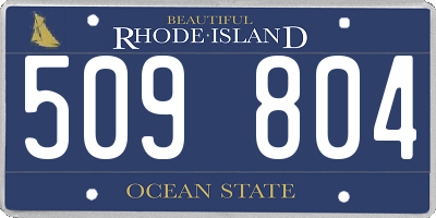 RI license plate 509804