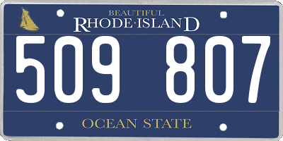 RI license plate 509807