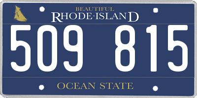 RI license plate 509815