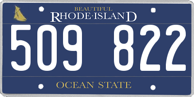 RI license plate 509822