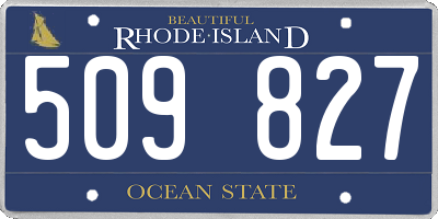 RI license plate 509827