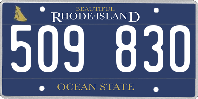 RI license plate 509830
