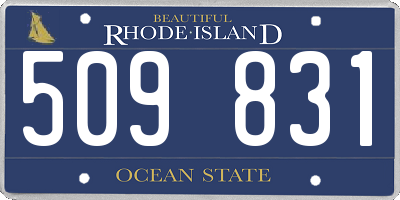 RI license plate 509831