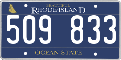 RI license plate 509833