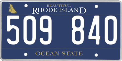RI license plate 509840