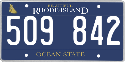 RI license plate 509842