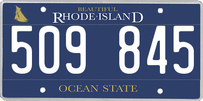 RI license plate 509845