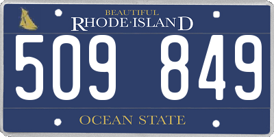 RI license plate 509849