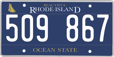 RI license plate 509867