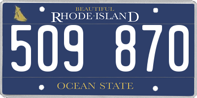 RI license plate 509870