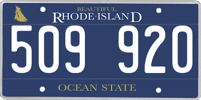 RI license plate 509920