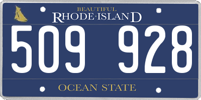 RI license plate 509928